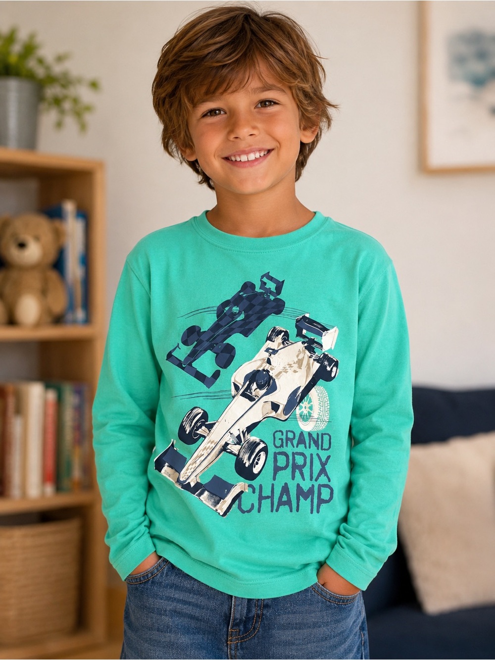 Carter's Teal Grand Prix Champ Long Sleeve Tee
